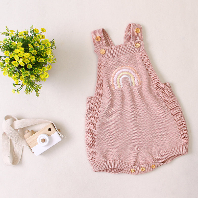 Rainbow Knitted Romper
