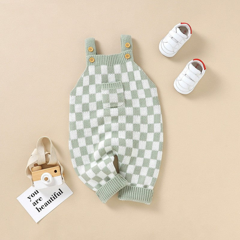 Checker Knitted Jumpsuit