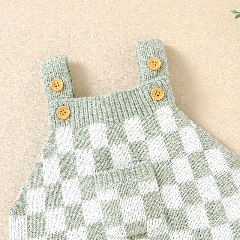 Checker Knitted Jumpsuit