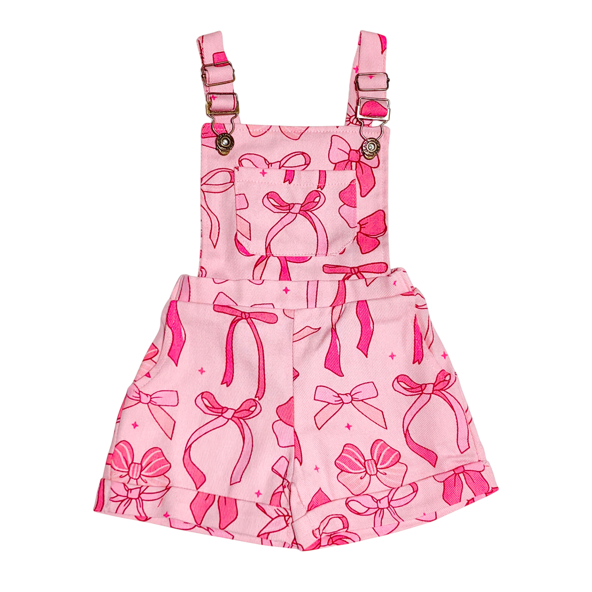 Pink Bow Overalls - Clearance