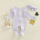 Leah Waffle Zipper Onesie