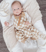 Checker Knitted Jumpsuit