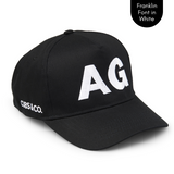 Personalised black baseball cap with your initials for babies, toddlers, kids, women and men, Cubs & Co. Australia.