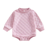 Fluffy Checker Romper (Long Sleeve)