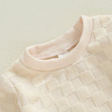Fluffy Checker Romper (Long Sleeve)