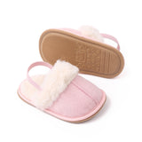 Fluffy Baby Slides - Pink