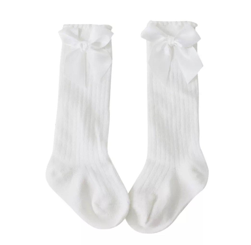 Bow Socks - White