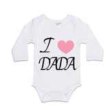MLW By Design - Dada White Bodysuit | Pink or Blue Heart