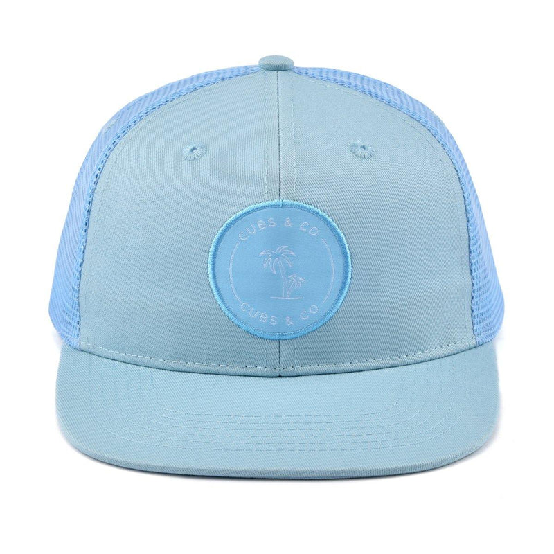 Blue trucker hat for babies, toddlers, kids and adults. Cubs & Co. Australia