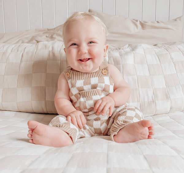 Checker Knitted Jumpsuit