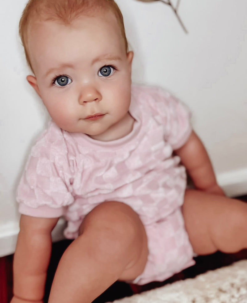 Fluffy Checker Romper