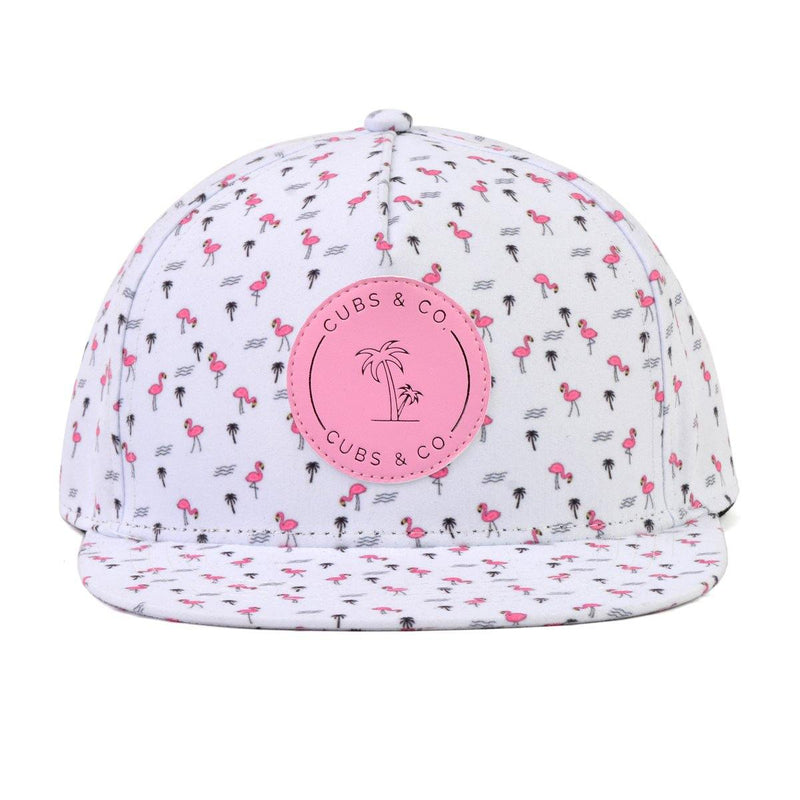 Kids pink flamingo snapback hat. Cubs & Co. Australia.