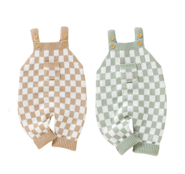 Checker Knitted Jumpsuit