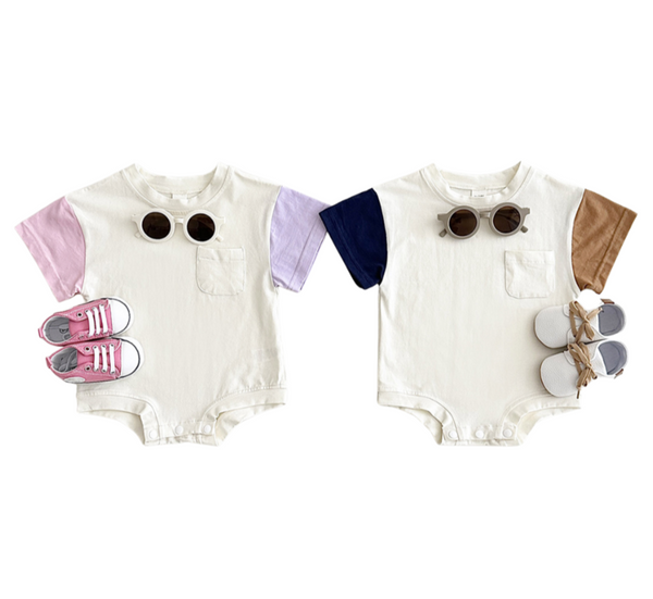 Colour Patch T-Shirt Romper - Clearance