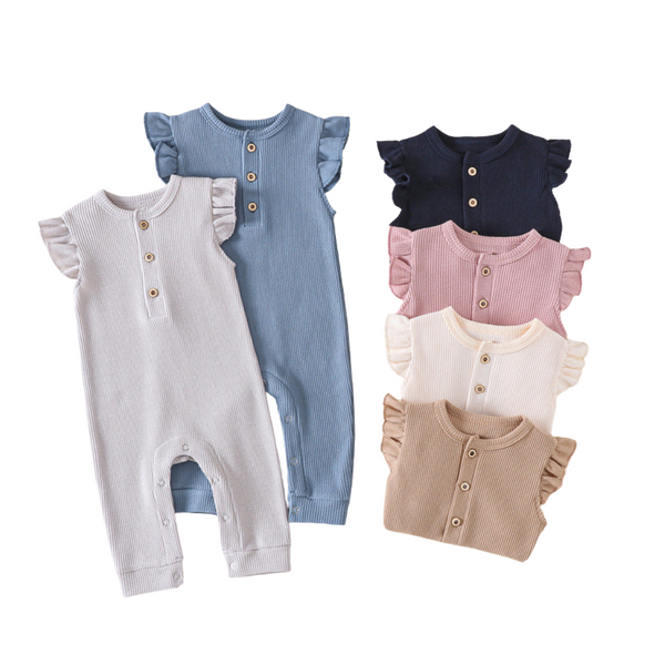 Sleeveless Flutter Waffle Onesie