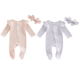 Leah Waffle Zipper Onesie