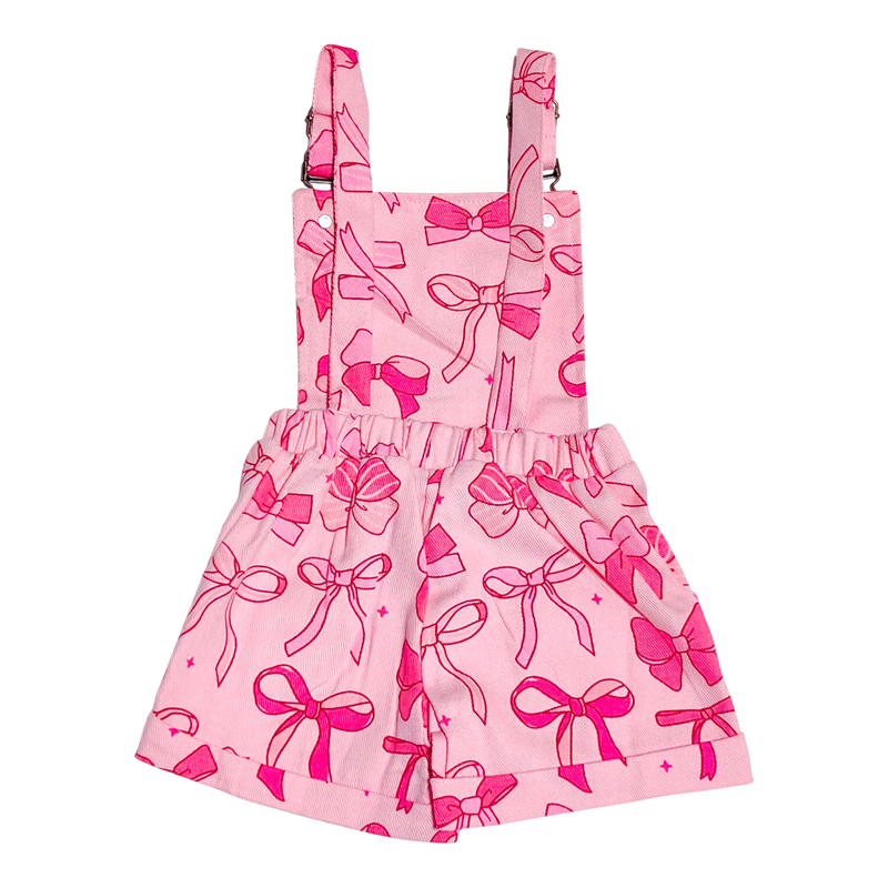 Pink Bow Overalls