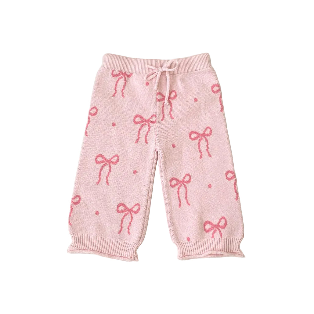 Tie-Up Bow Knit Baby Set