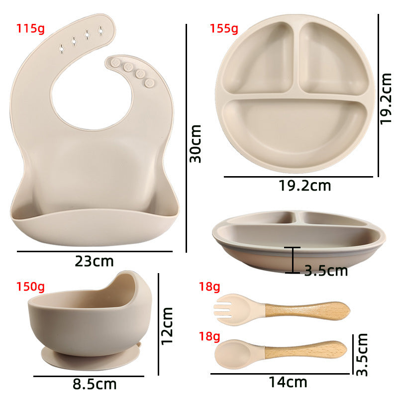 Silicone Bib Plate Set (7 Colours)