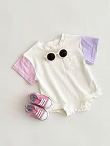 Colour Patch T-Shirt Romper - Clearance
