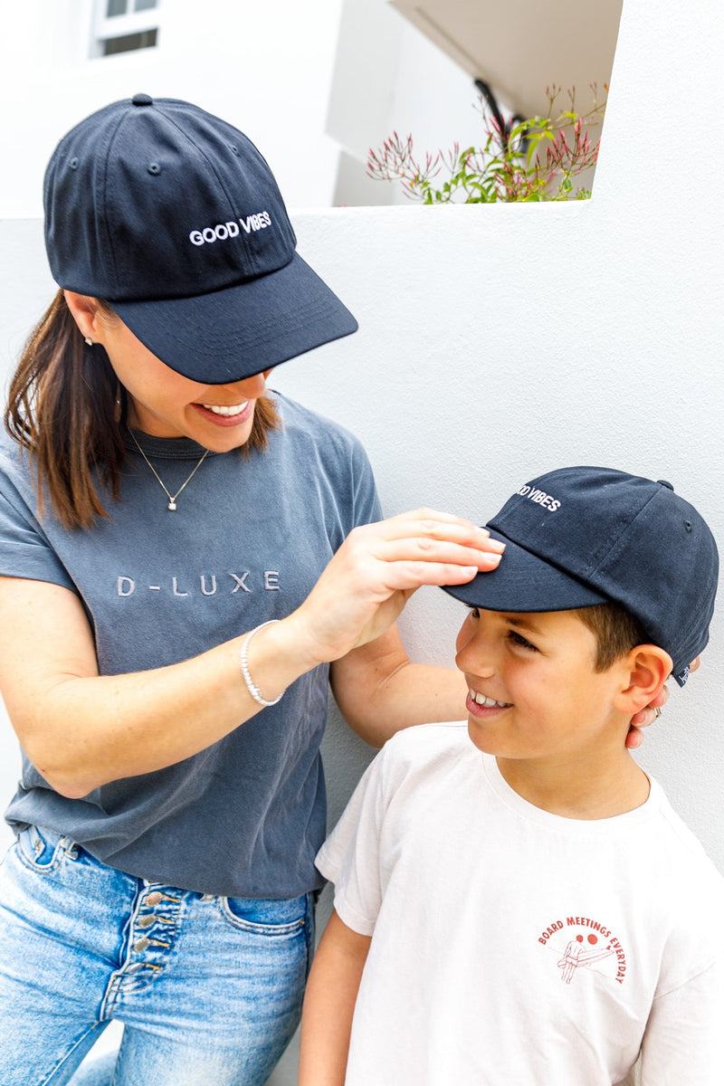 matching mum and son dad style black cap