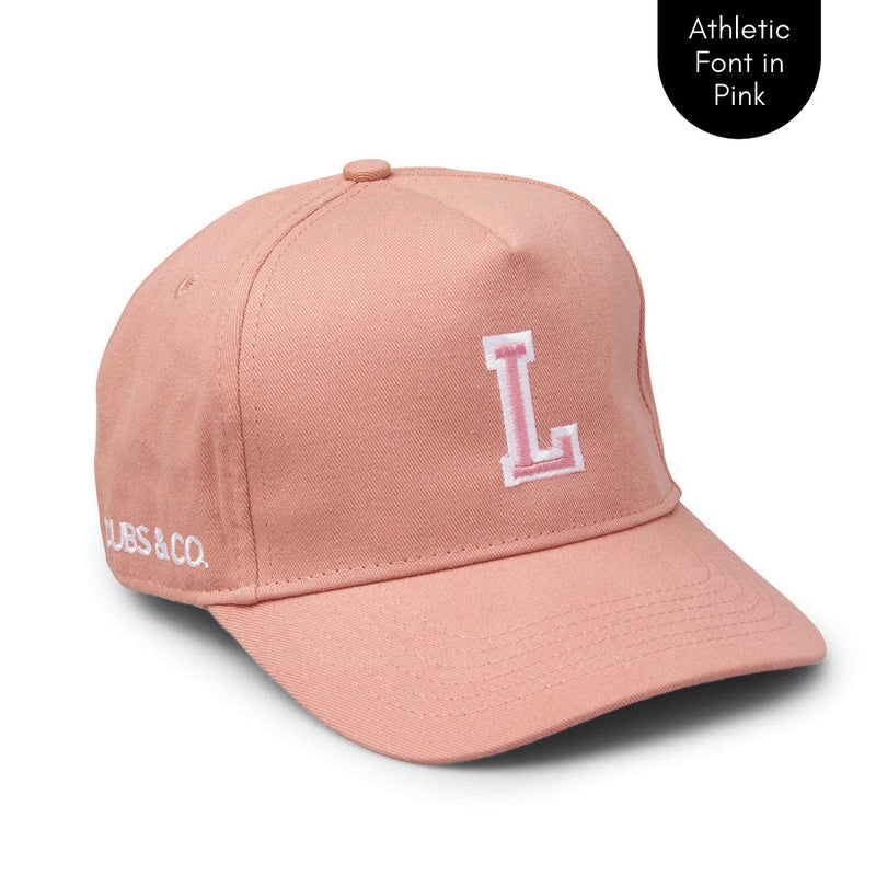 personalised customised pink hat with initials - cubs and co