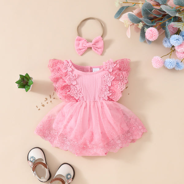 Angelique Flower Lace Romper