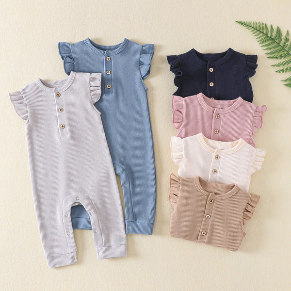 Sleeveless Flutter Waffle Onesie