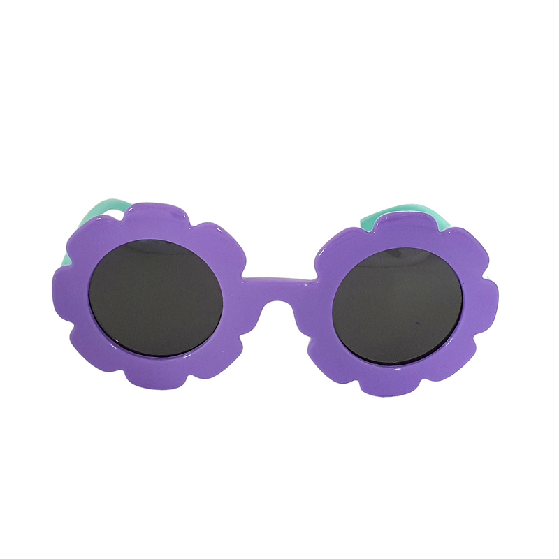 Kids Flower Sunglasses - Purple/ Aqua Green