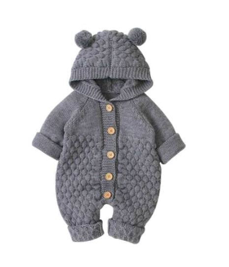 Baby Bear Onesie - Grey