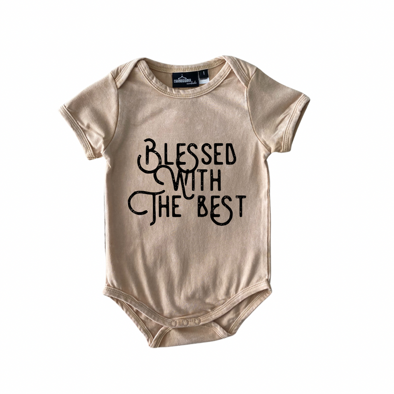 MLW By Design - Blessed WTB Stonewash Bodysuit | Sand or Black