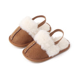 Fluffy Baby Slides - Brown