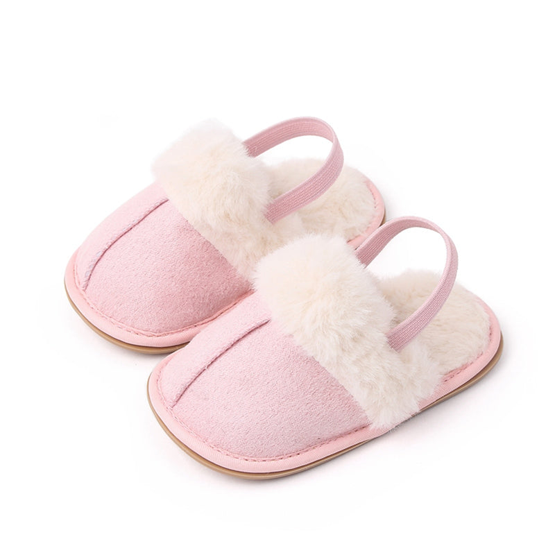 Fluffy Baby Slides - Pink