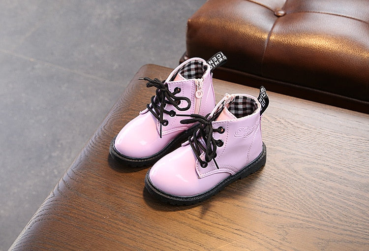 Patent Boots - Pink