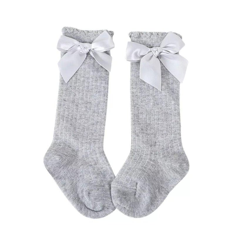 Bow Socks - Grey