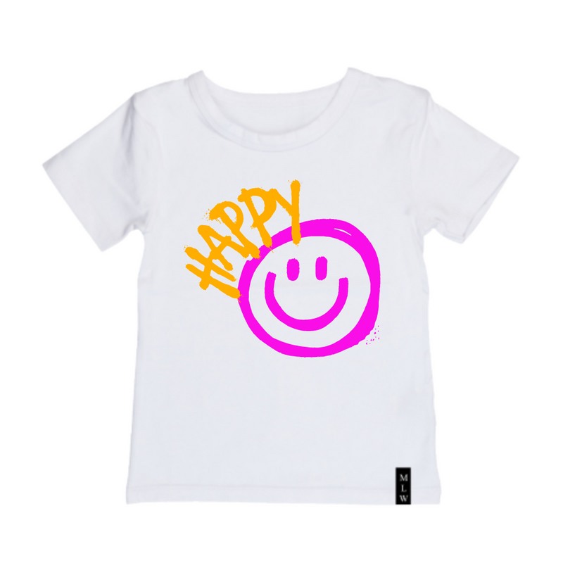 MLW By Design - Happy Graffiti Tee | White or Black