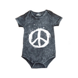 MLW By Design - Peace Sign Stonewash Bodysuit | Black or Sand