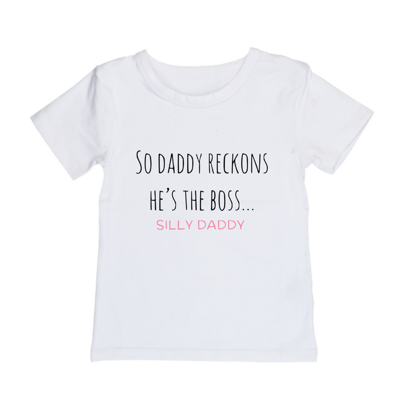 MLW By Design - Silly Daddy Tee | Pink or Blue Print