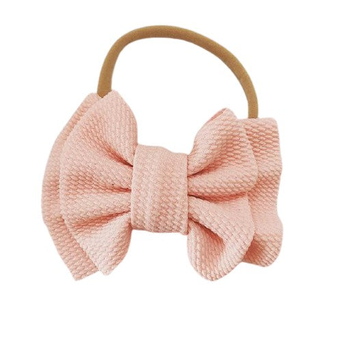 Aria Bow Headband - Peach