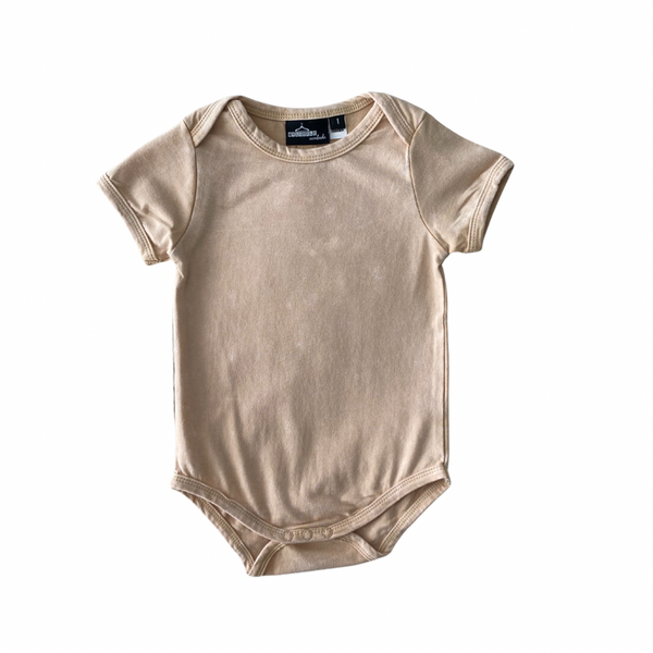 MLW By Design - Basic Short Sleeve Bodysuit | Sand Stonewash