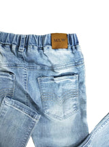 MLW By Design - Distressed Light Wash Denim Jeans