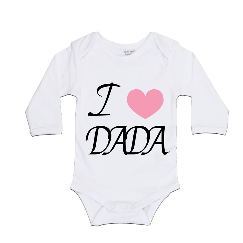 MLW By Design - Dada White Bodysuit | Pink or Blue Heart