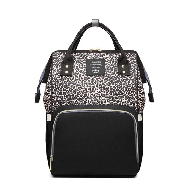 Leopard Nappy Bag - Brown