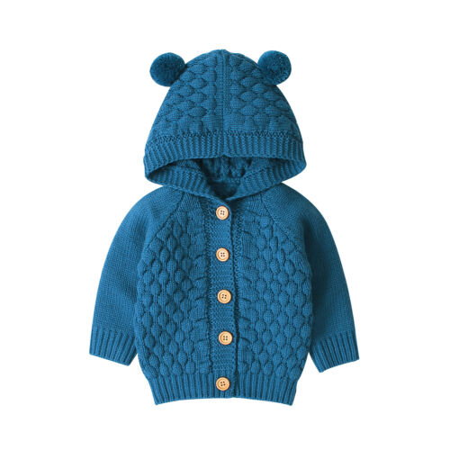 Baby Bear Knit Cardigan - Blue