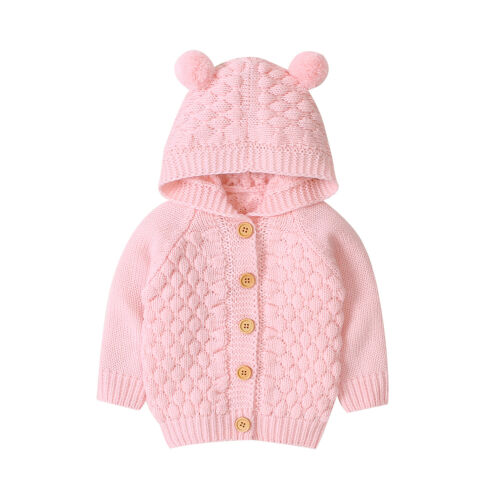 Baby Bear Knit Cardigan - Pink