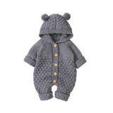 Baby Bear Knit Onesie - Grey