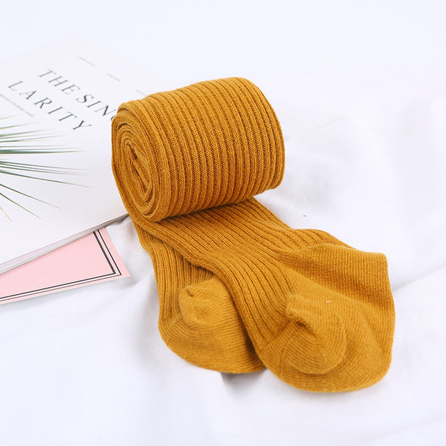 Winter Ribbed Stockings - Mustard