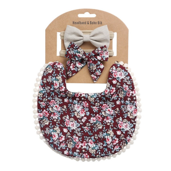 Bib & Bow Set - Floral 5