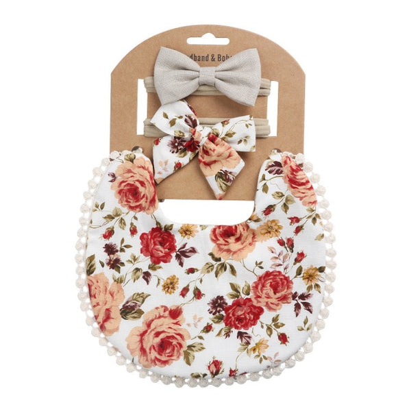 Bib & Bow Set - Floral 7