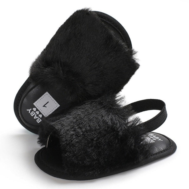Fluffy Slides - Black
